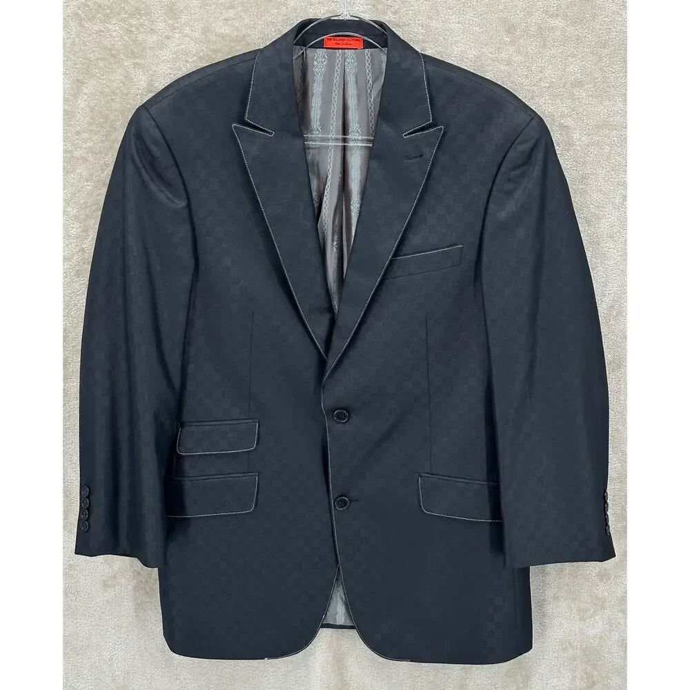 T Fusion Distinctive Suit Jacket Mens 40R Black Formal‎ Prom Sport Coat Blazer